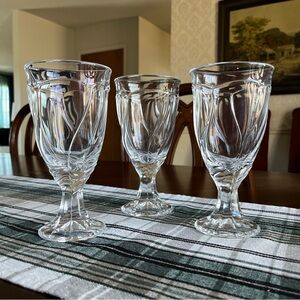 Noritake Sweet Swirl Clear Iced Tea Glasses/Goblets, Set of 3